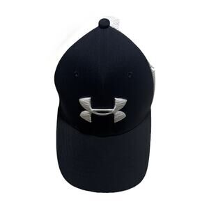 Under Armour Golf Hat L XL Stretch Fit Black White Mesh Cap